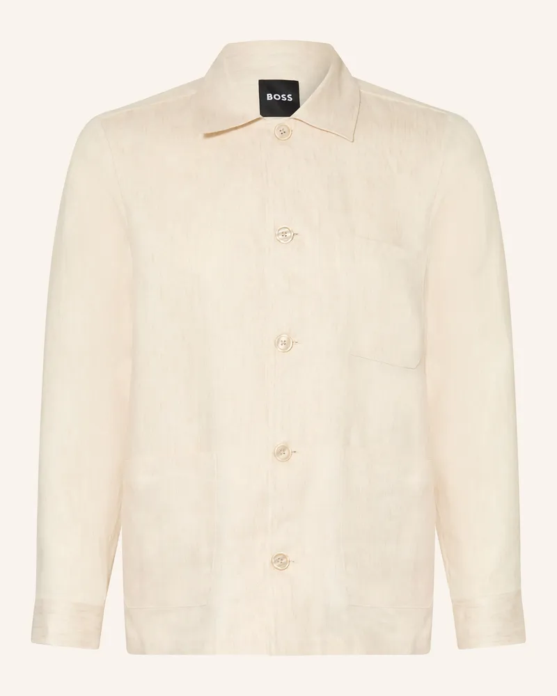 HUGO BOSS Overjacket aus Leinen Beige