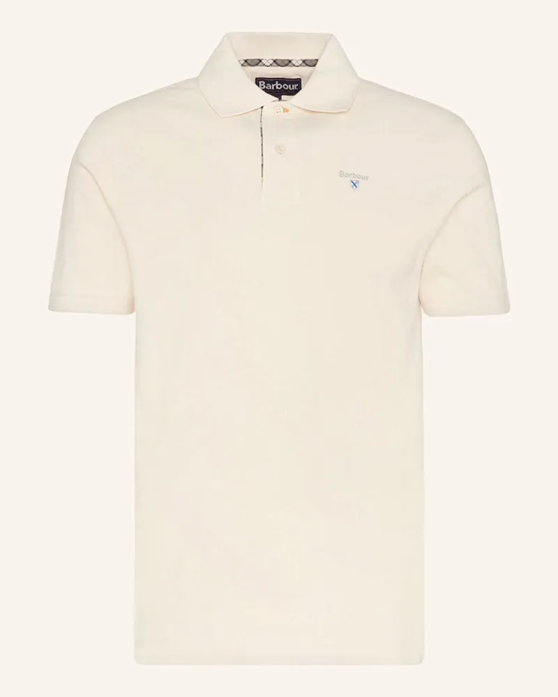 Barbour Piqué-Poloshirt weiss Creme