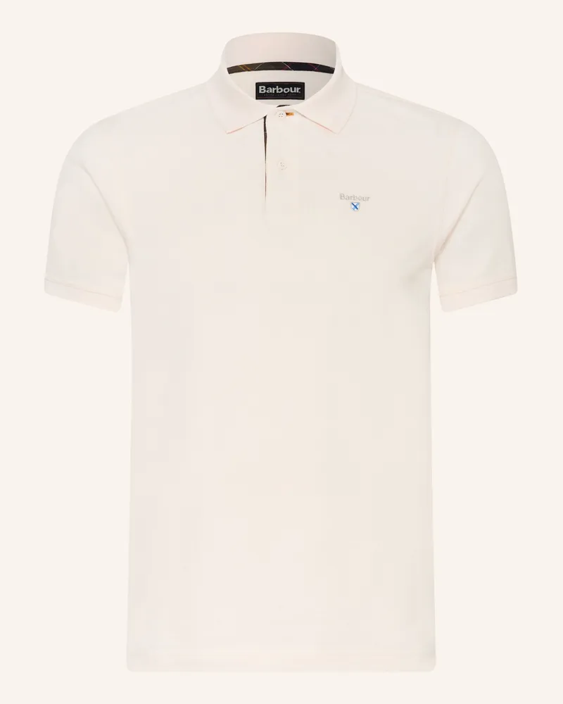 Barbour Piqué-Poloshirt weiss Creme