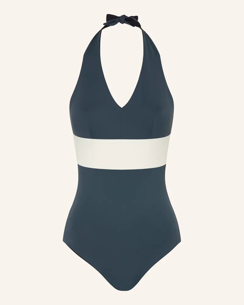 MYMARINI Neckholder-Badeanzug Classics Zum Wenden Mit Uv-Schutz 50+ schwarz Dunkelgrau