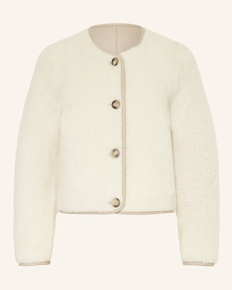 Mrs & HUGS Lederjacke Zum Wenden weiss Ecru