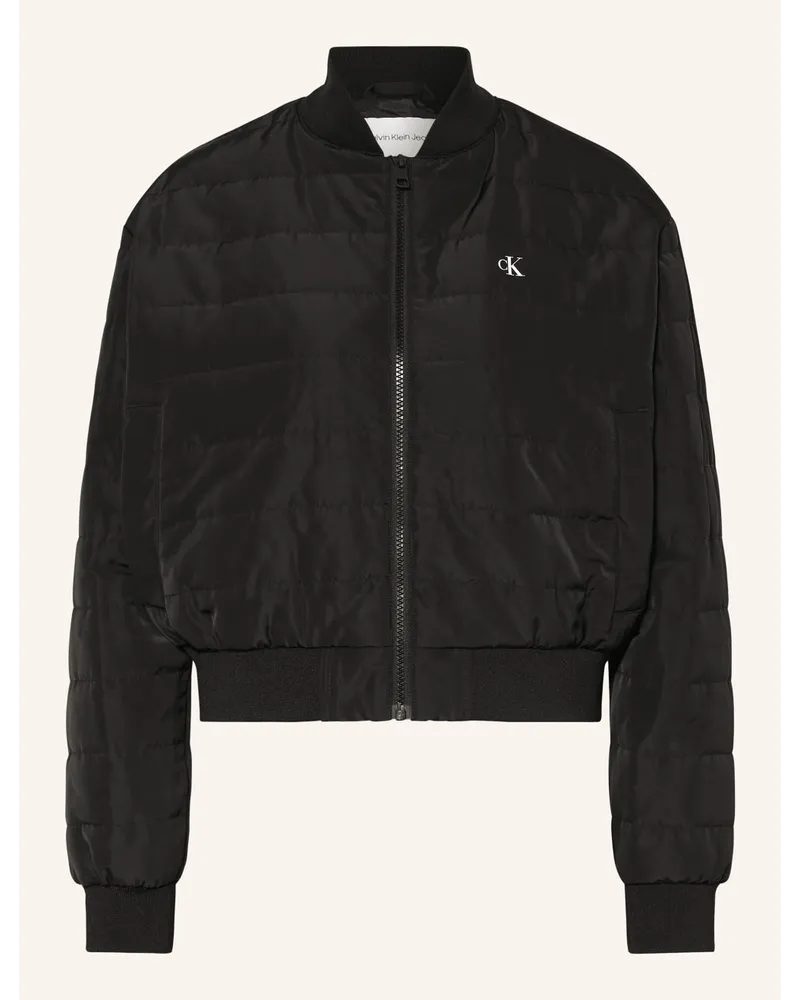 Calvin Klein Cropped-Blouson Schwarz