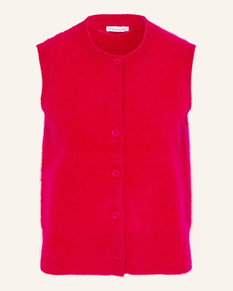 Mrs & HUGS Strickweste aus Cashmere Rot