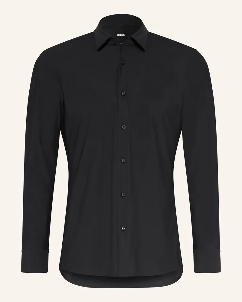 HUGO BOSS Hemd Hank Slim Fit schwarz Schwarz