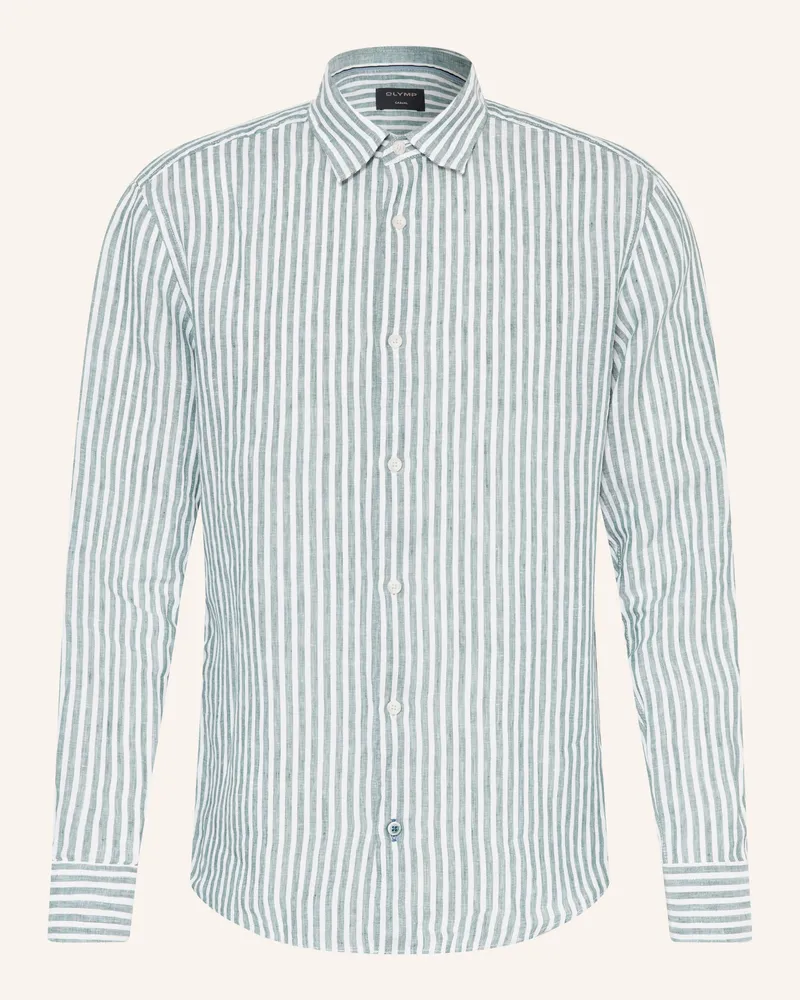Olymp Leinenhemd Casual Modern Fit gruen Petrol