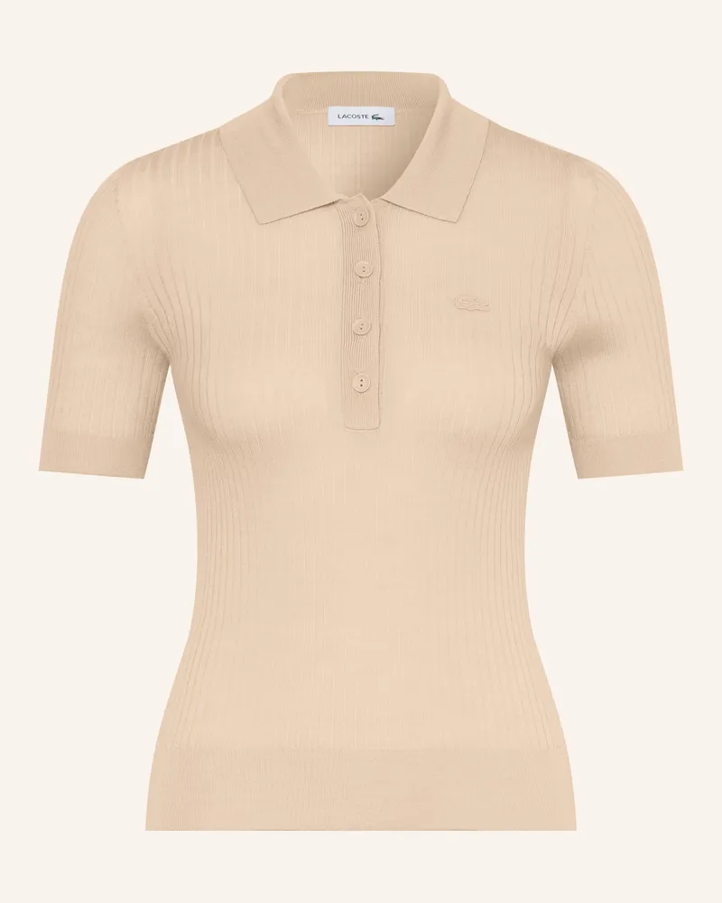 Lacoste Strick-Poloshirt Aus Merinowolle braun Beige