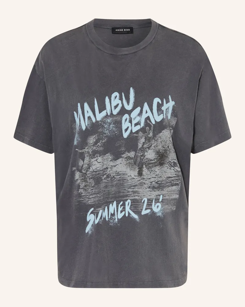 Anine Bing T-Shirt Cade schwarz Dunkelgrau