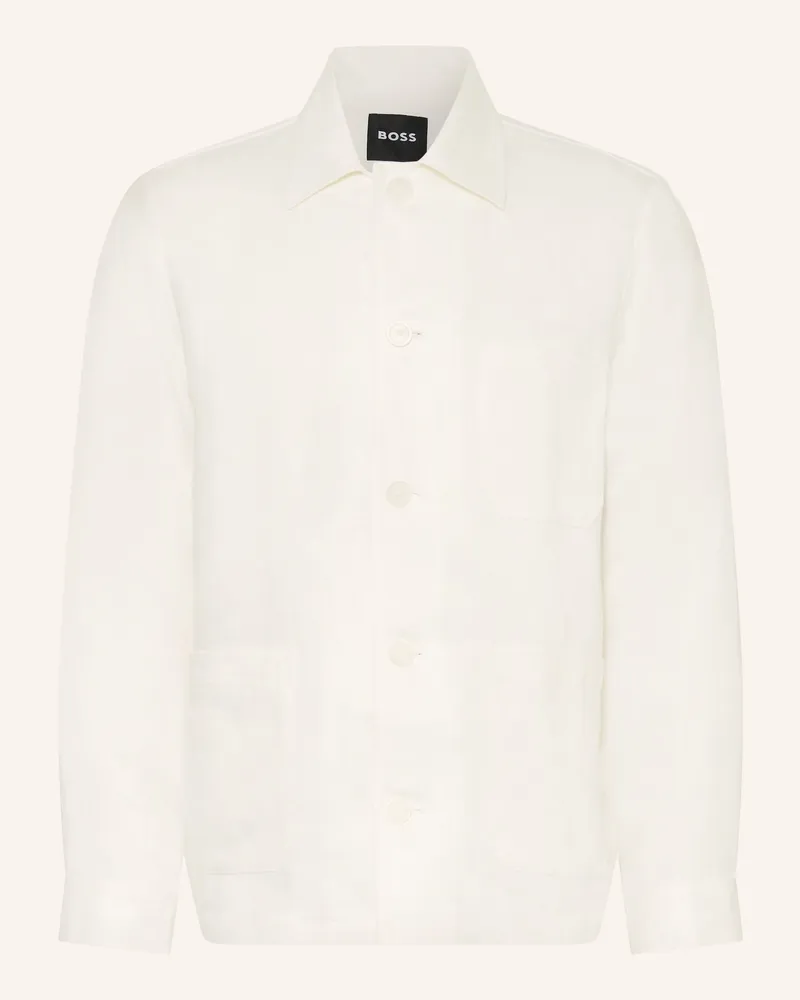 HUGO BOSS Overjacket aus Leinen Ecru