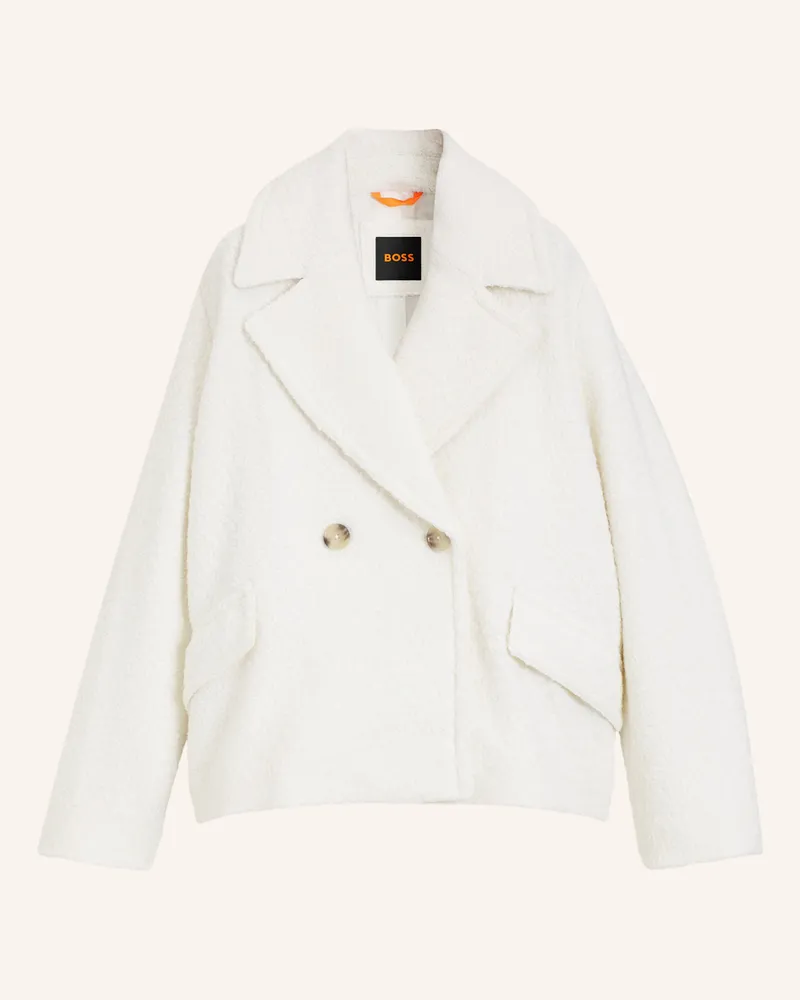 HUGO BOSS Mantel C_Caban1 Relaxed Fit beige Weiss