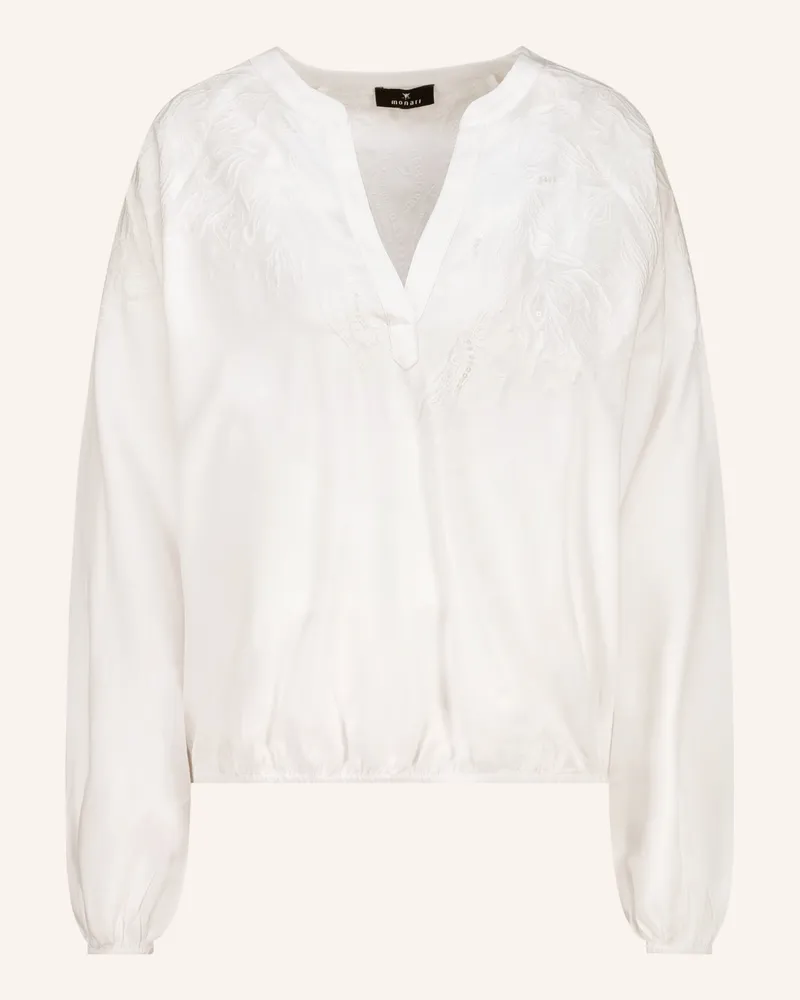monari Blusenshirt mit Pailletten Weiss