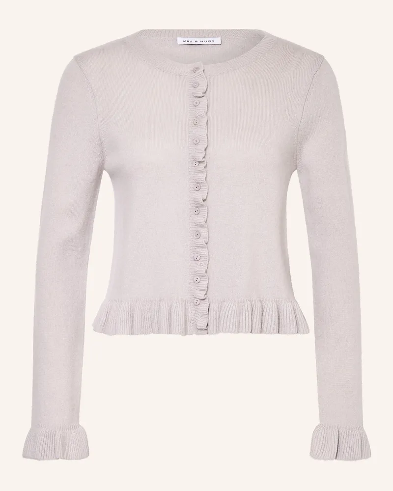 Mrs & HUGS Strickjacke mit Cashmere Taupe