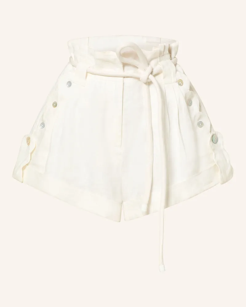 FARM Rio Paperbag-Shorts aus Leinen Ecru