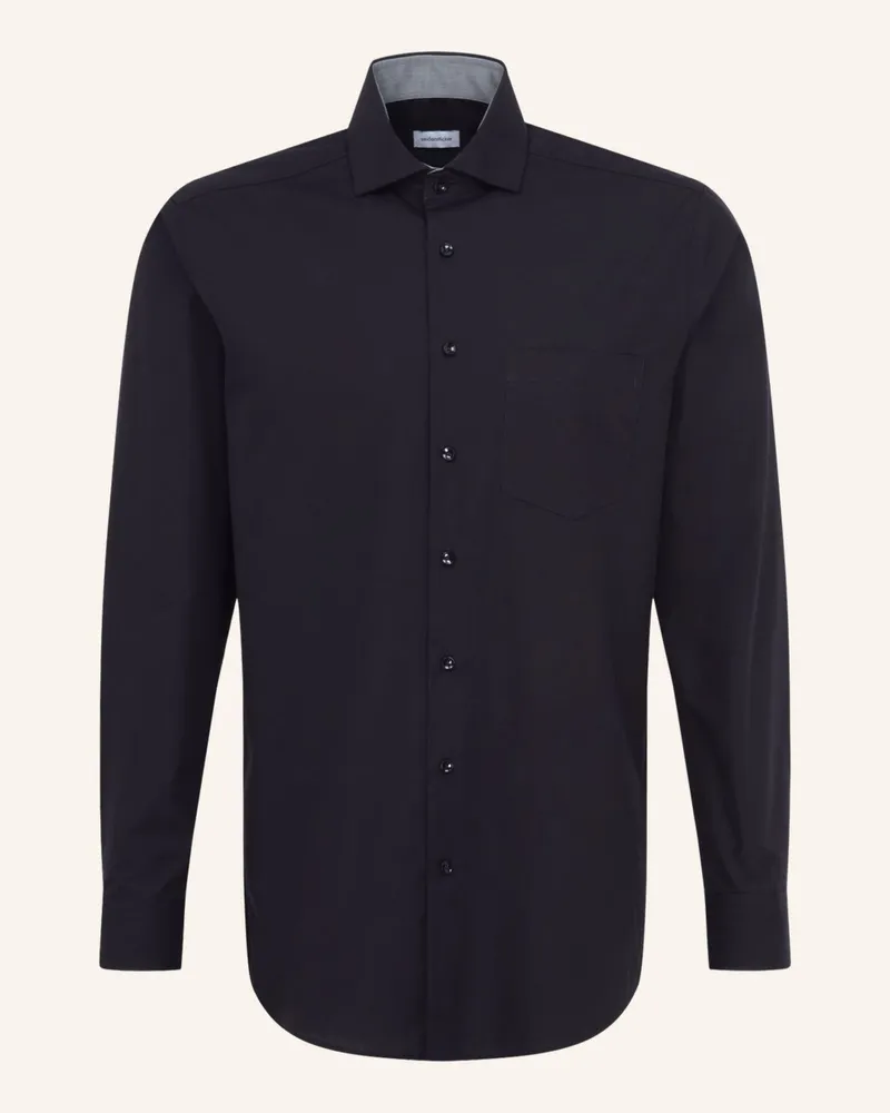 Seidensticker Business Hemd Regular Fit schwarz Schwarz