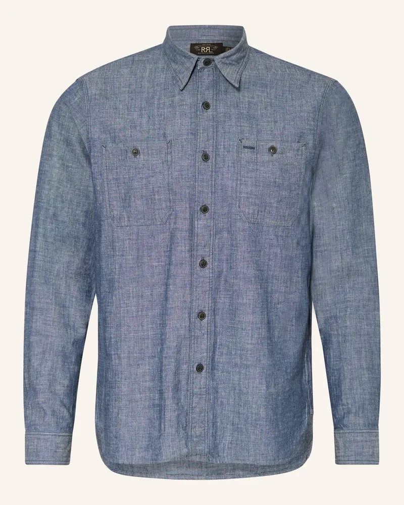 RRL Hemd Regular Fit in Jeansoptik Dunkelblau