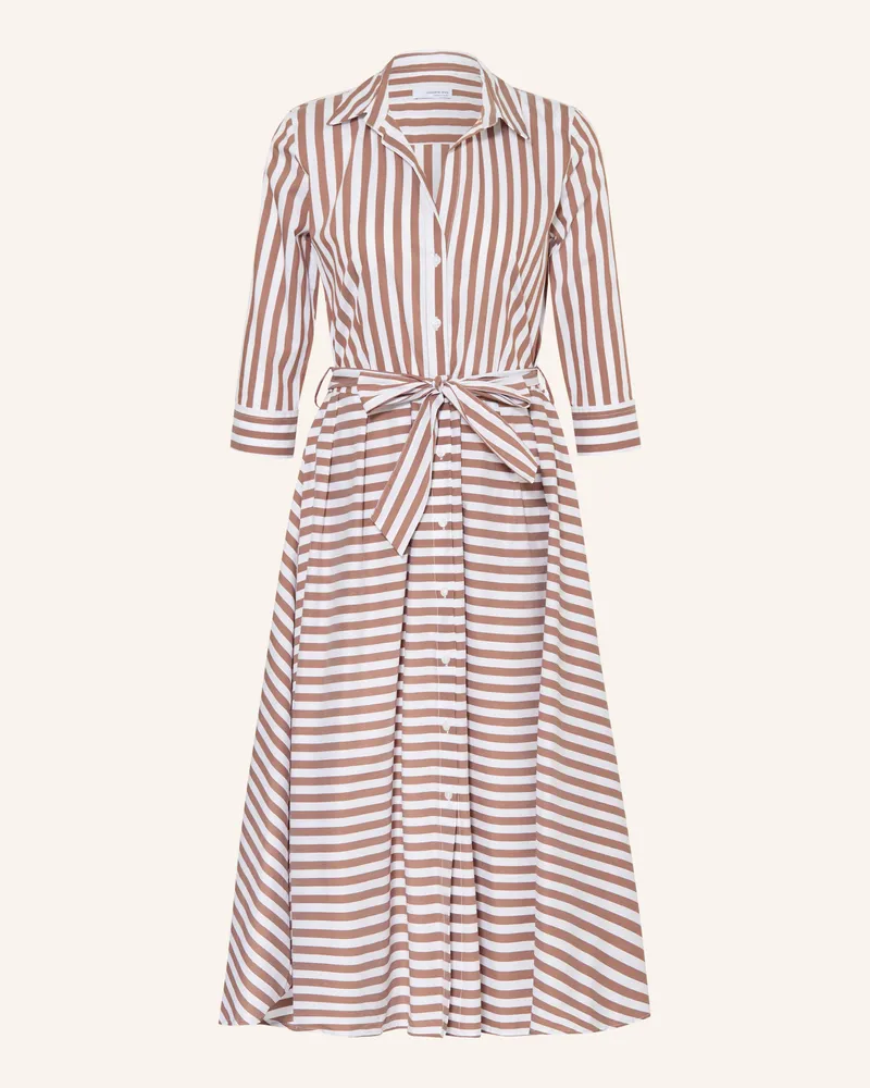 Rossana Diva Hemdblusenkleid Mit 3/4-Arm braun Weiss