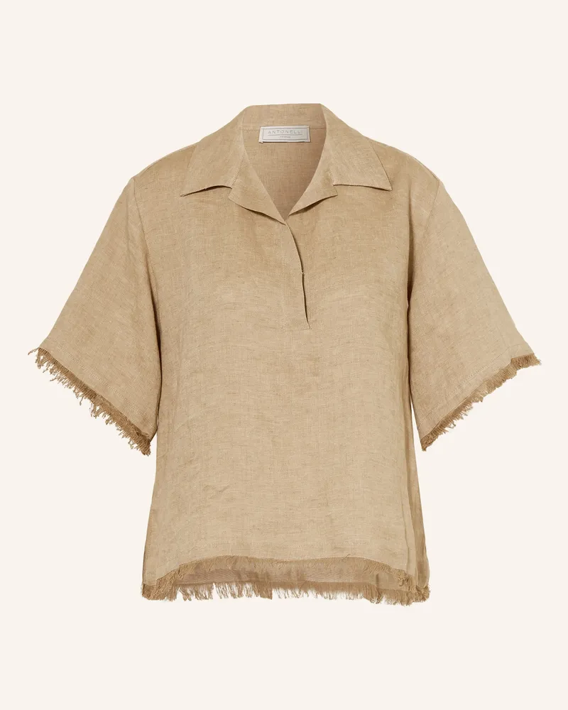 Antonelli Firenze Blusenshirt aus Leinen Beige