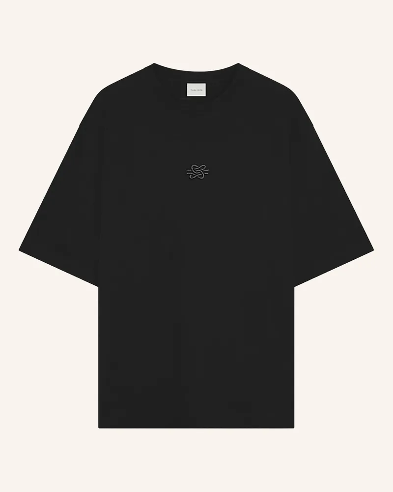 Filling Pieces T-Shirt BOXY EMBROIDERED Schwarz