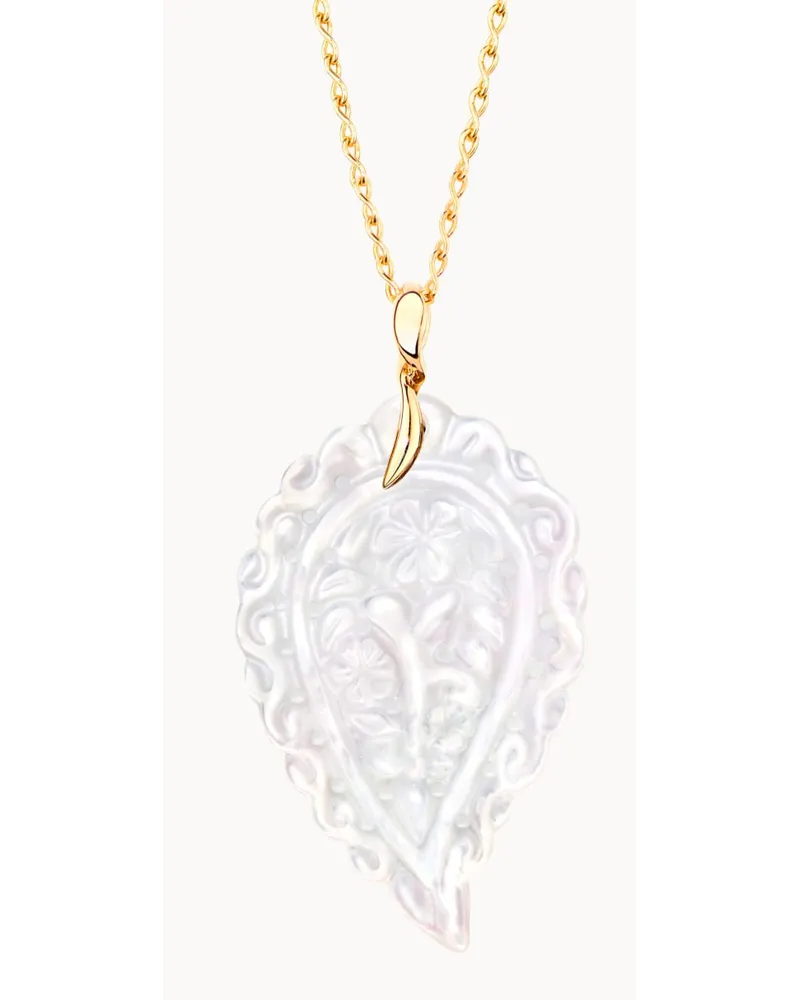 TAMARA COMOLLI Anhänger PENDANT INDIA LARGE MOTHER OF PEARL WHITE Gold