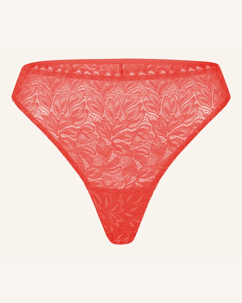 Ehrlich Textil Dreamy Lace High Waist Brazil String Aus Nachhaltiger Spitze - Atmungsaktiv orange Orange