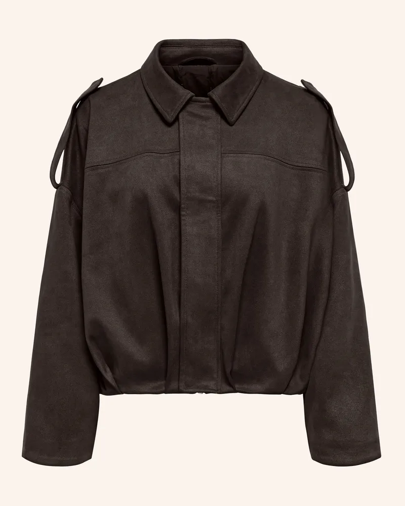 only Jacke In Lederoptik braun Dunkelbraun