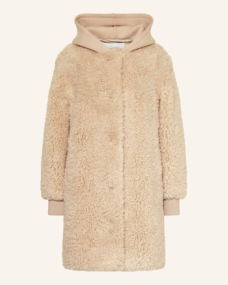 Marc O'Polo Teddyfell-Mantel Im Materialmix beige Ecru