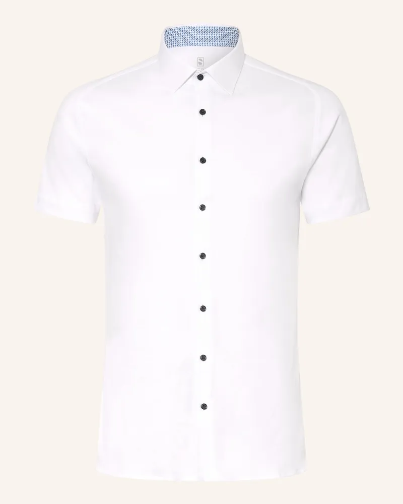 DESOTO Kurzarm-Hemd Slim Fit aus Jersey Weiss