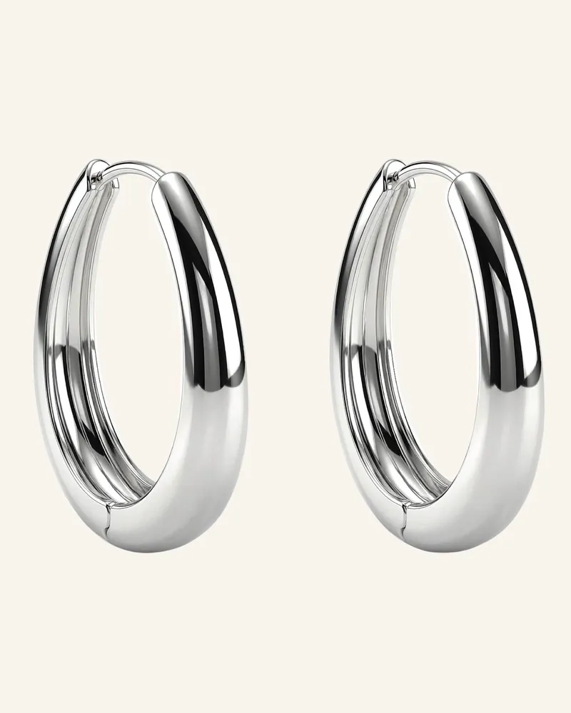 POMPIDOU Creolen Divine Oval Hoops By Glambou silber Silber