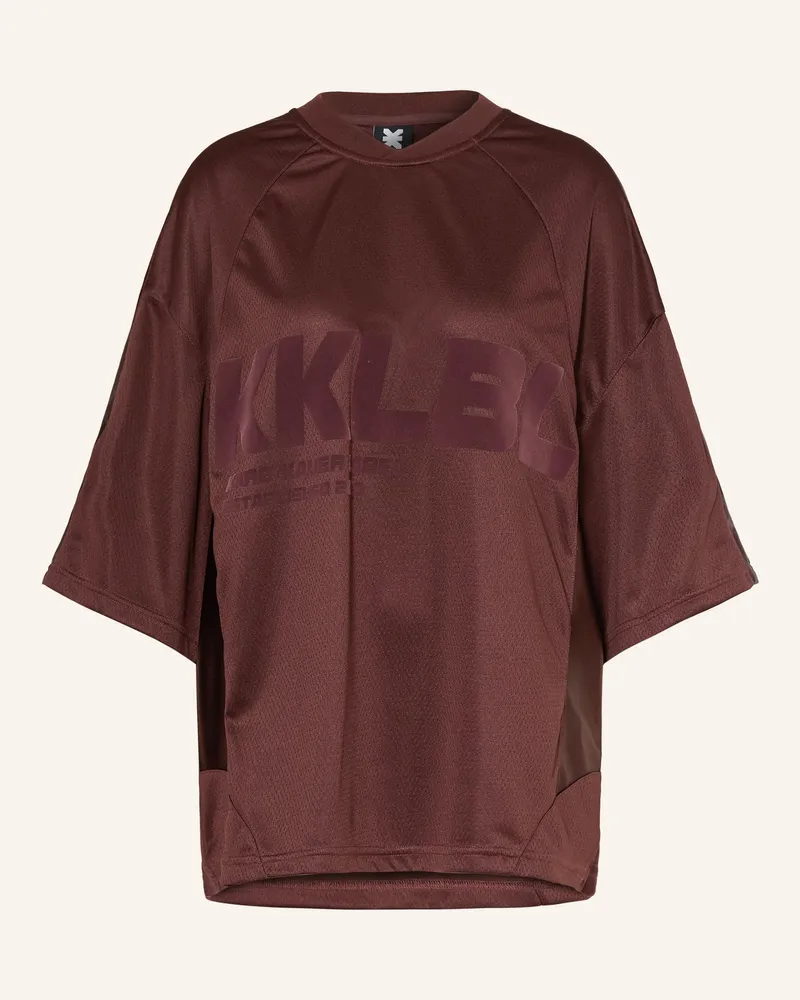 Karo Kauer Oversized-Shirt mit 3/4-Arm Dunkelbraun