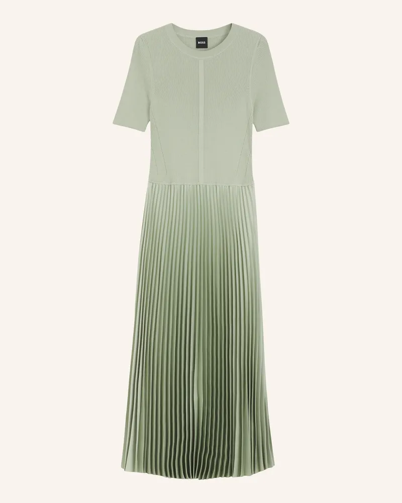 HUGO BOSS Kleid Fadridi Im Materialmix Mit Plissees gruen Grün