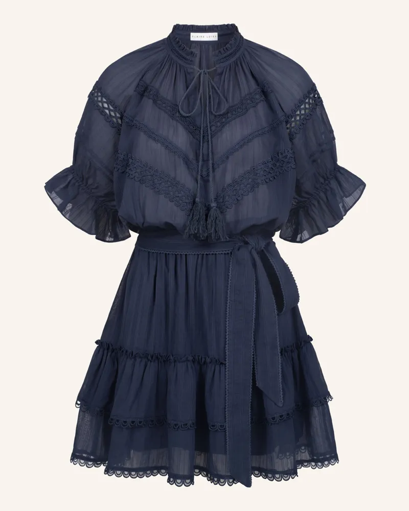 CLAIRE LUISE Wickelkleid mit Ballonärmeln Blau