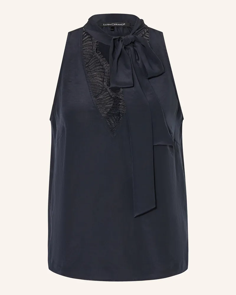 Luisa Cerano Blusentop Mit Schluppe Und Spitze blau Dunkelblau