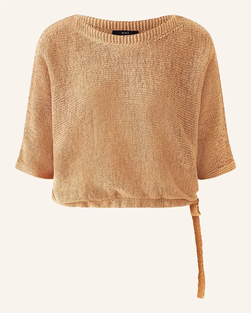 Oui  Strickshirt mit 3/4-Arm Camel