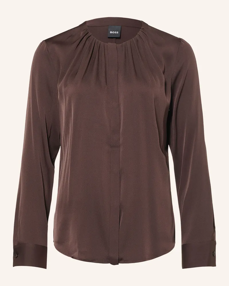 HUGO BOSS Bluse Banorah Mit Seide braun Braun