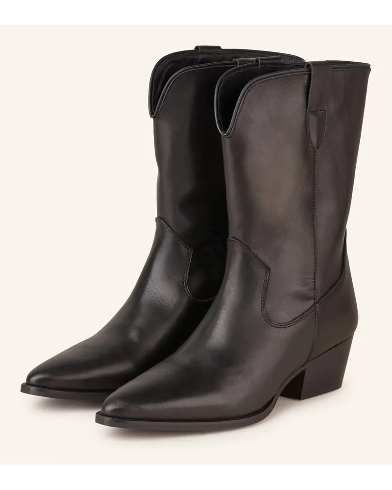 Mrs & HUGS Cowboy Boots - SCHWARZ Schwarz