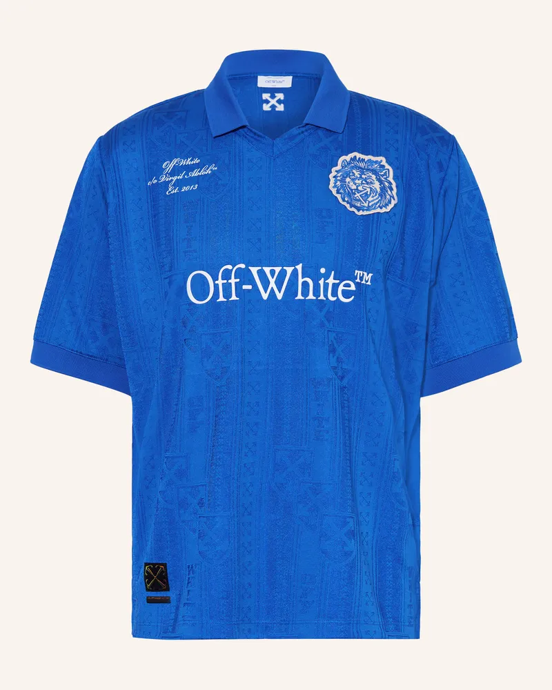 OFF-WHITE Jersey-Poloshirt LION NATION Blau