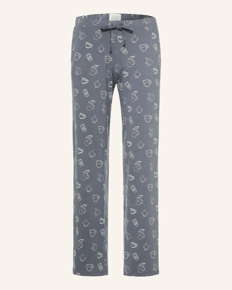 Schiesser Schlafhose Mix + Relax grau Blaugrau