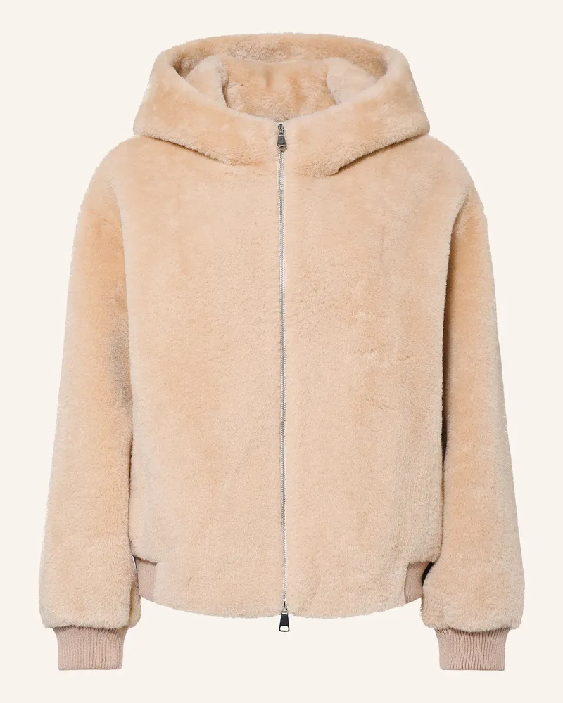 Mrs & HUGS Kunstfell-Jacke braun Beige