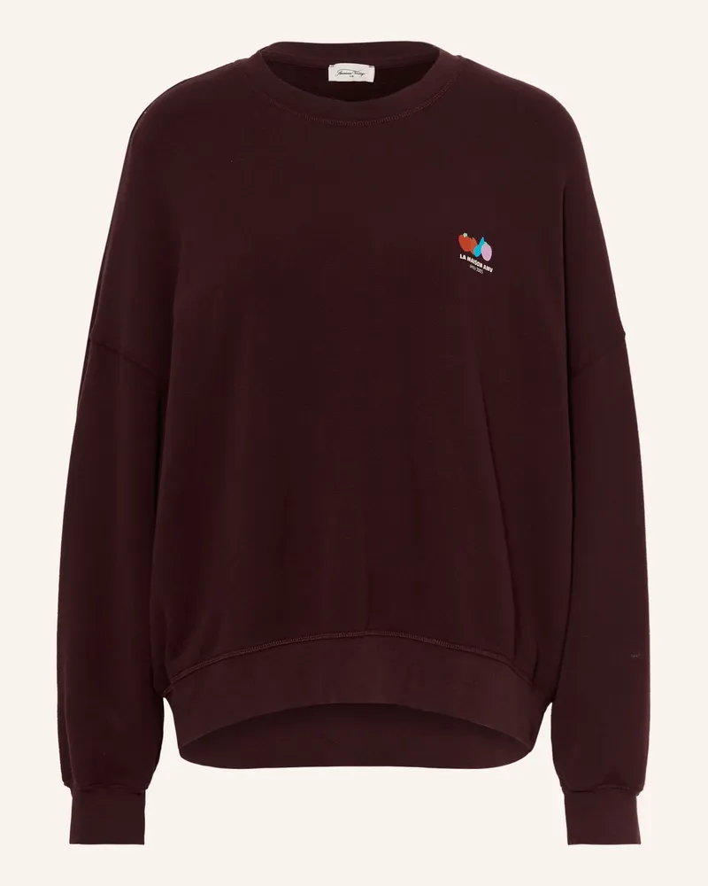 American Vintage Sweatshirt Atubay rot Dunkelrot