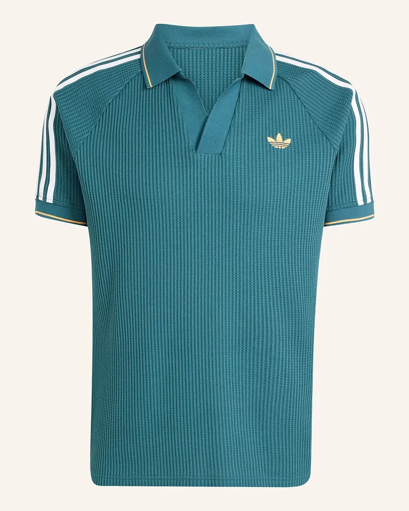 adidas Poloshirt WAFFLE KNIT Petrol