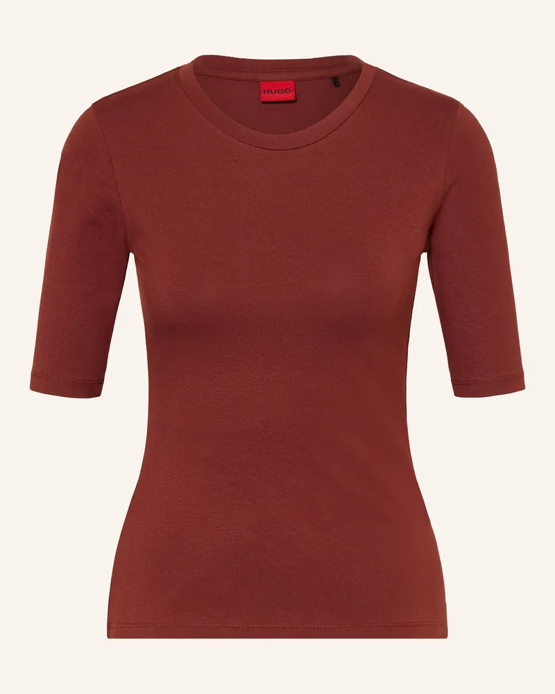 HUGO BOSS T-Shirt Darnelia braun Dunkelrot