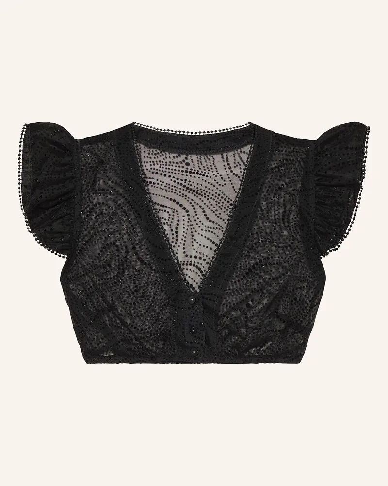 Johann & Johanna Dirndlbluse Aus Mesh schwarz Schwarz