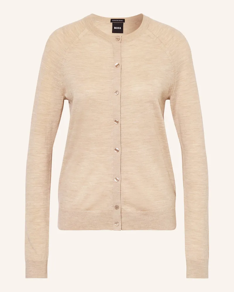 HUGO BOSS Strickjacke Fonami weiss Creme