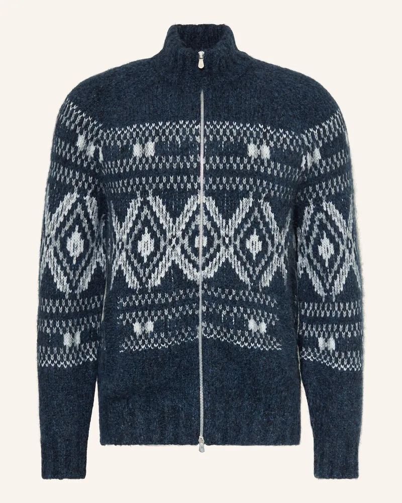Brunello Cucinelli Strickjacke aus Alpaka Dunkelblau