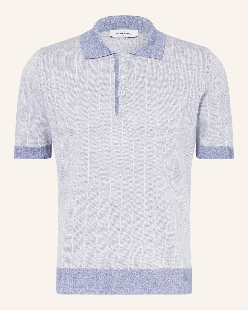 Gran Sasso Strick-Poloshirt Mit Leinen blau Hellblau