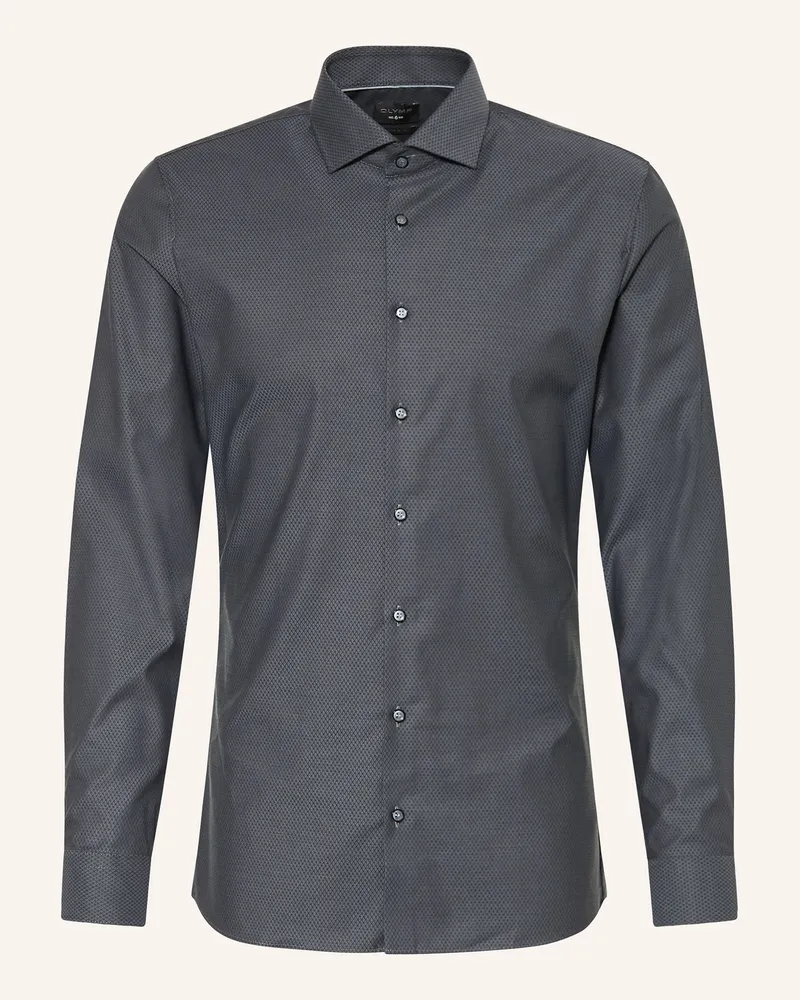 Olymp Hemd No. Six Super Slim grau Dunkelgrau