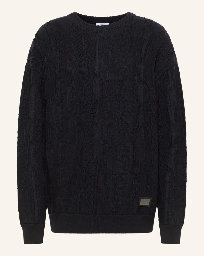 Carlo Colucci Strickpullover Mit Stickerei Dima blau Blau