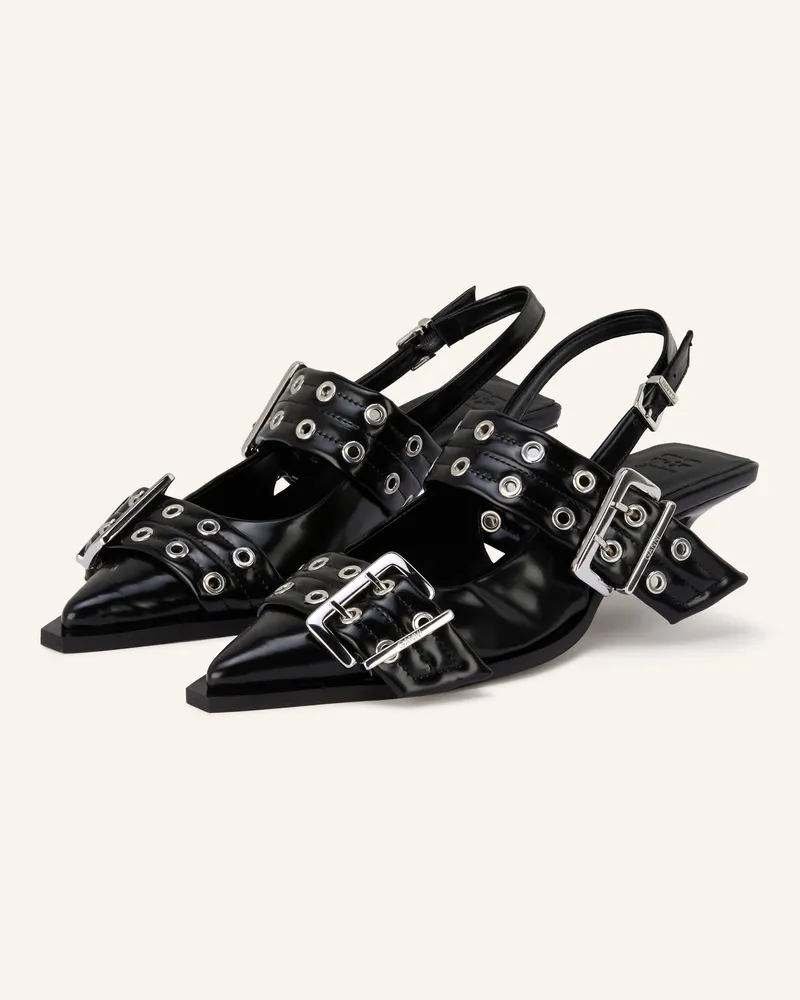 Ganni Slingpumps schwarz Schwarz
