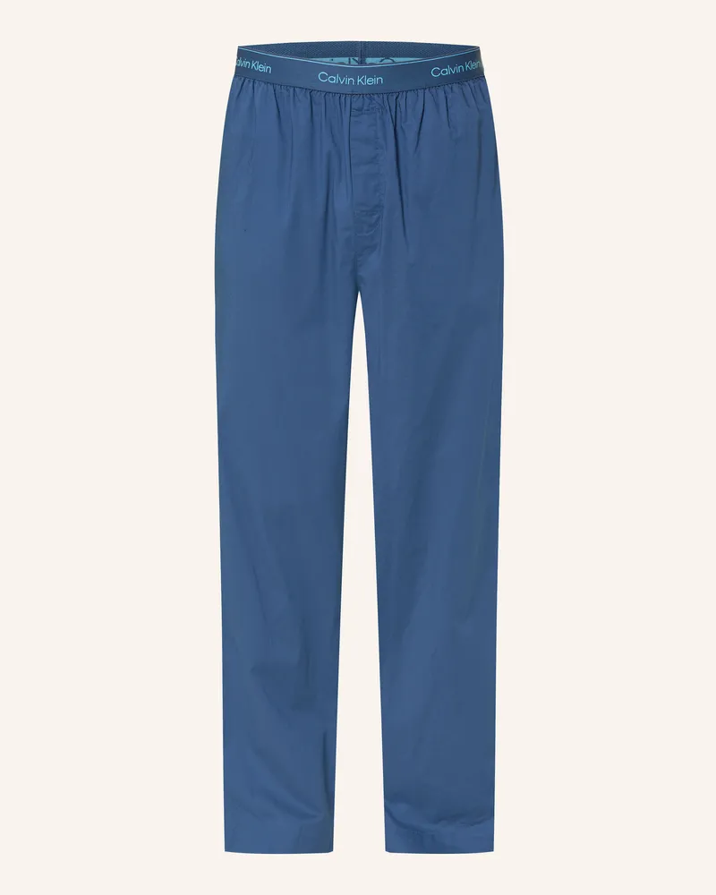 Calvin Klein Schlafhose COTTON POPLIN Blau