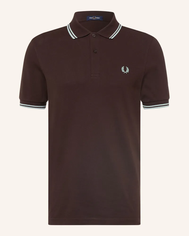 Fred Perry Piqué-Poloshirt braun Dunkelbraun
