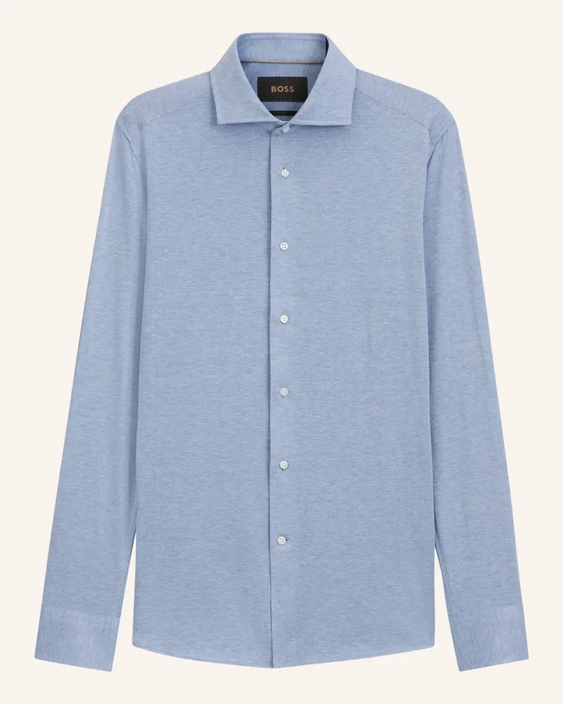 HUGO BOSS Shirt L-Hays-Spread-c1-243 Slim Fit blau Blau